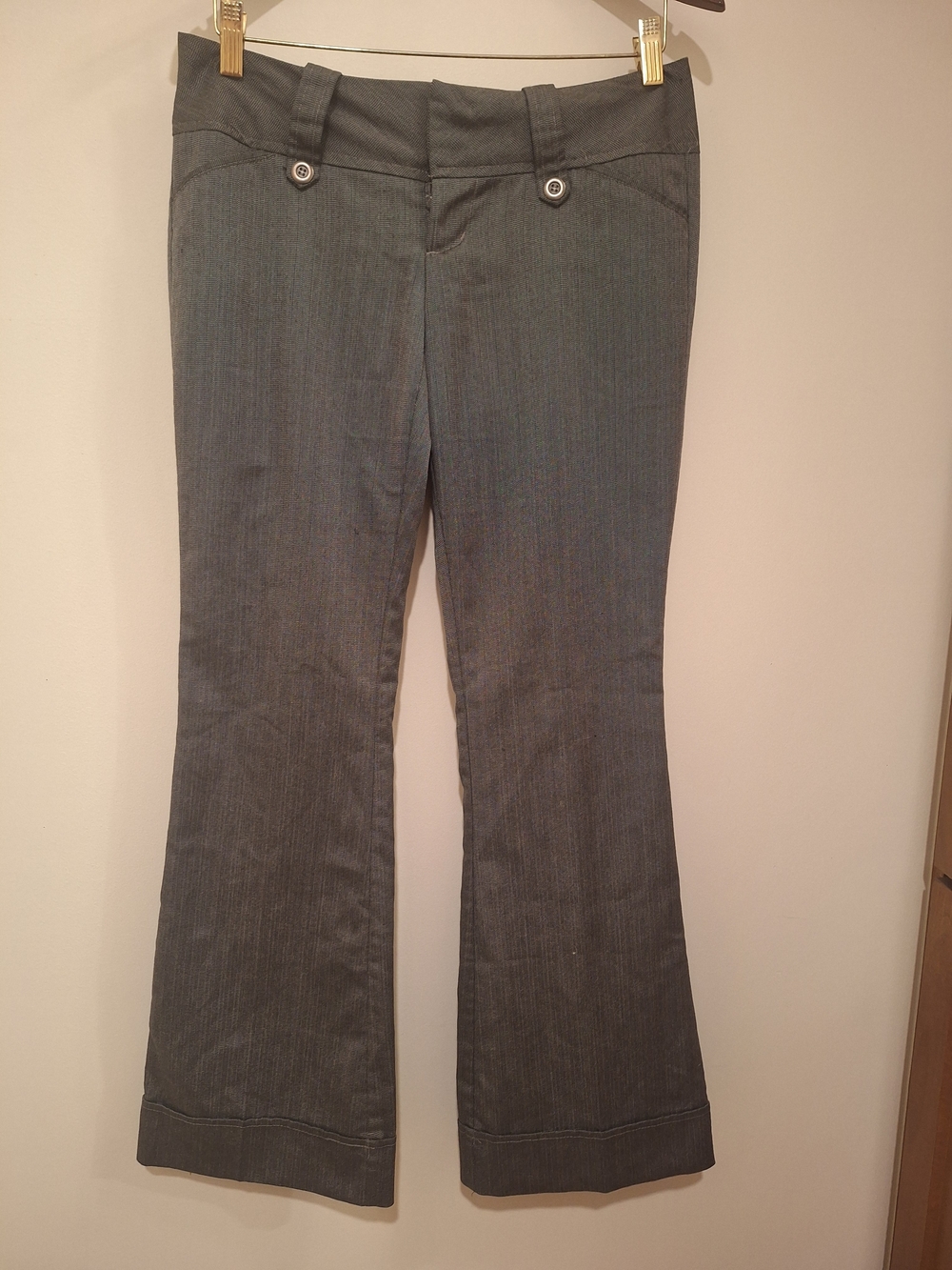 Women’s Gray Pinstripe Bootcut Pants